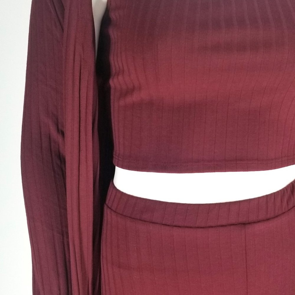 Soleil & Skye Burgundy 3 Piece Leggings Set 1X-3X NEW WITH TAGS - Picture 5 of 6